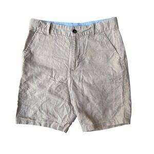 Janie and Jack Boys Khaki Tan Linen Blend Chino Shorts Size 12 Adjustable Waist
